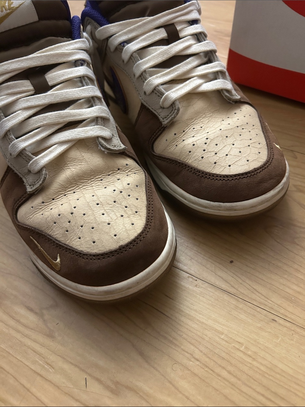 Nike Dunk Low PRM white onyx court purple khaki - men’s 9.5/womens 11 sneakers - Picture 7 of 11
